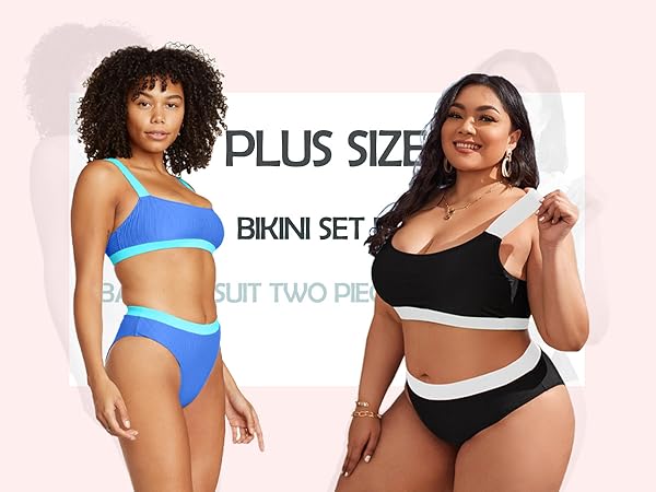 PLUS SIZE Ribbed high cut cheeky swimsuit 