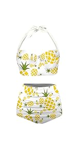Pineapple Bathing Suits Tummy Control Two Piece