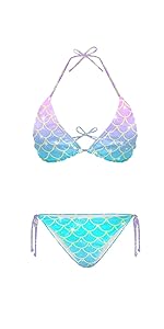 Gradient Mermaid Scales Triangle Bikini