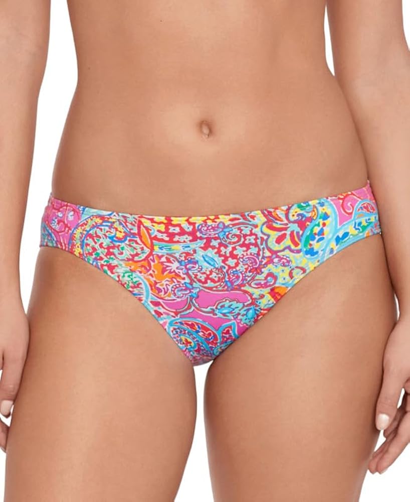 Lauren Ralph Lauren Women's Printed Hipster Bikini Bottoms (Amara Patchwork, 12)
